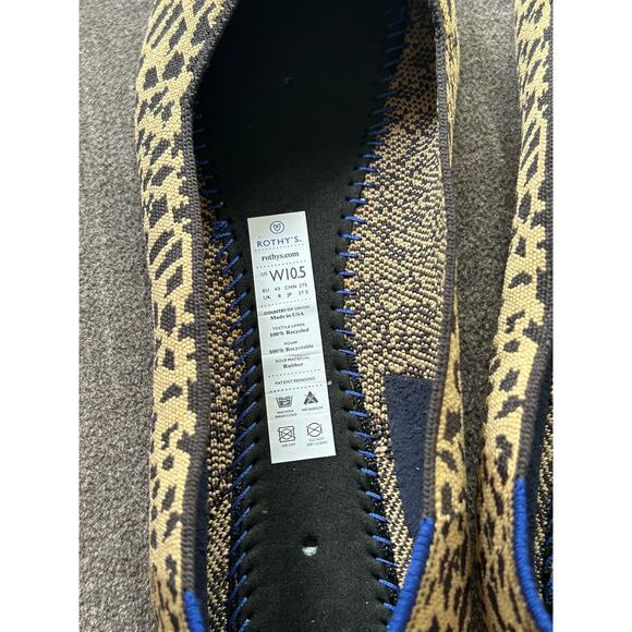 ROTHY'S Pointed Toe Ballet Flat Leopard Print RETIRED Like New Size 10.5 - Picture 4 of 12